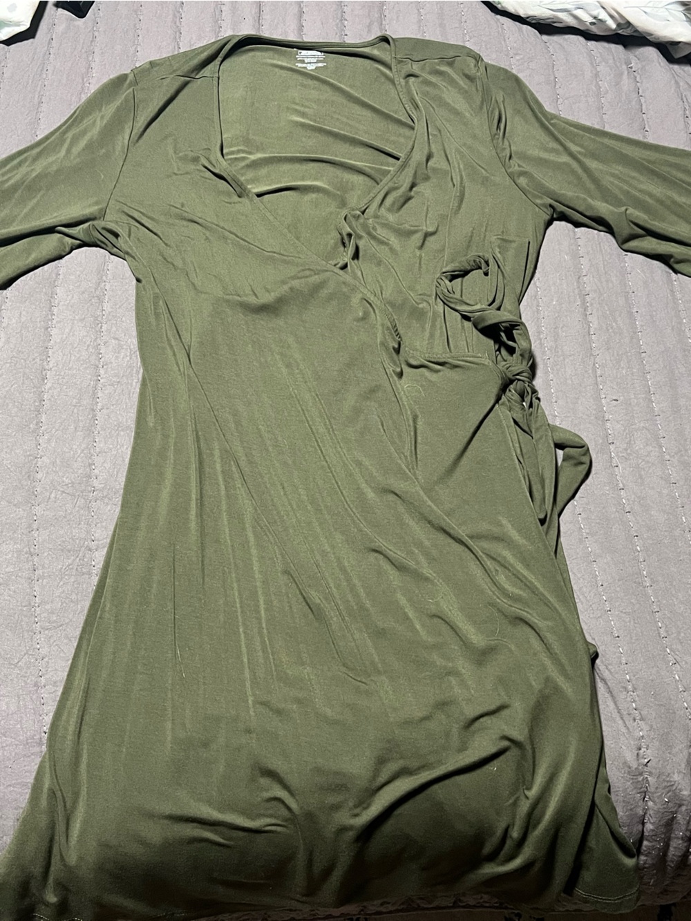 Caden Lane Olive Green Long Sleeve wrap dress